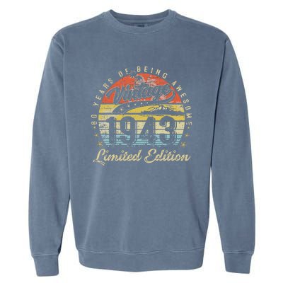 80 Year Old Gifts Vintage 1943 Limited Edition 80th Birthday Garment-Dyed Sweatshirt