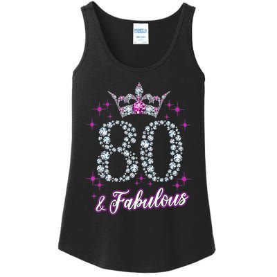 80 Years Old Gifts 80 & Fabulous Since 1943 80th Birthday Ladies Essential Tank