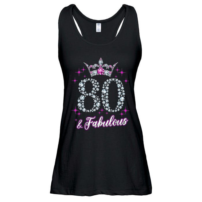 80 Years Old Gifts 80 & Fabulous Since 1943 80th Birthday Ladies Essential Flowy Tank