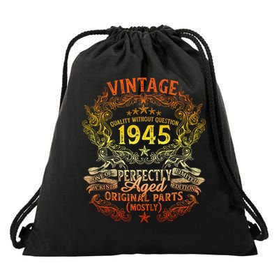80 Years Old Vintage Born In 1945 80th Birthday Drawstring Bag