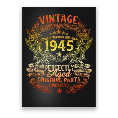 80 Years Old Vintage Born In 1945 80th Birthday Poster