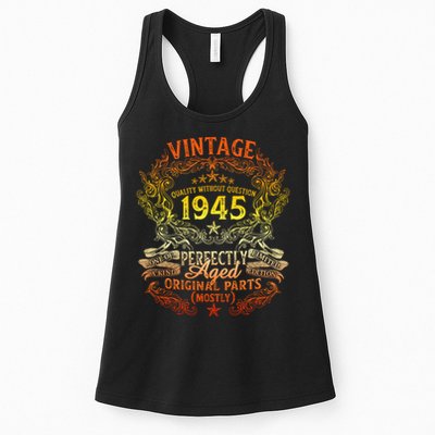 80 Years Old Vintage Born In 1945 80th Birthday Womens Tank Top