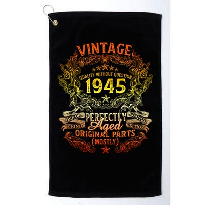 80 Years Old Vintage Born In 1945 80th Birthday Golf Towel