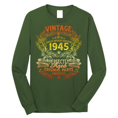 80 Years Old Vintage Born In 1945 80th Birthday Long Sleeve Shirt