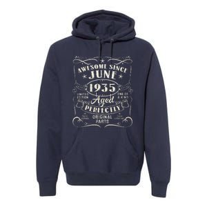 88 Year Old Awesome Since June 1935 88th Birthday Premium Hoodie