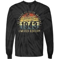 80 Year Old Vintage 1943 Limited Edition 80th Birthday Gifts Tie-Dye Long Sleeve Shirt