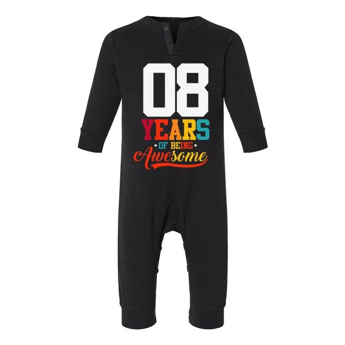 8 Years Of Being Awesome Gifts 8 Years Old 8th Birthday Infant Fleece One Piece