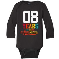 8 Years Of Being Awesome Gifts 8 Years Old 8th Birthday Baby Long Sleeve Bodysuit