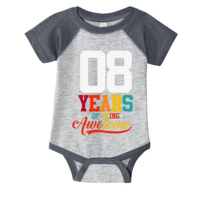 8 Years Of Being Awesome Gifts 8 Years Old 8th Birthday Infant Baby Jersey Bodysuit