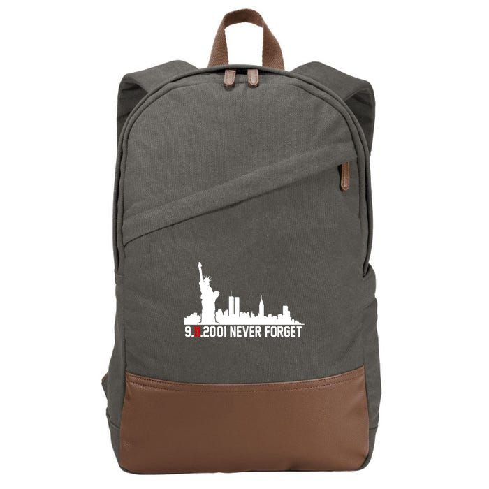 9-11-2001 Never Forget September 11th Cotton Canvas Backpack