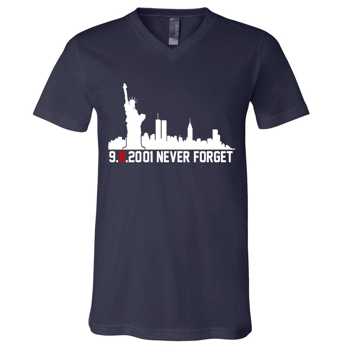 9-11-2001 Never Forget September 11th V-Neck T-Shirt