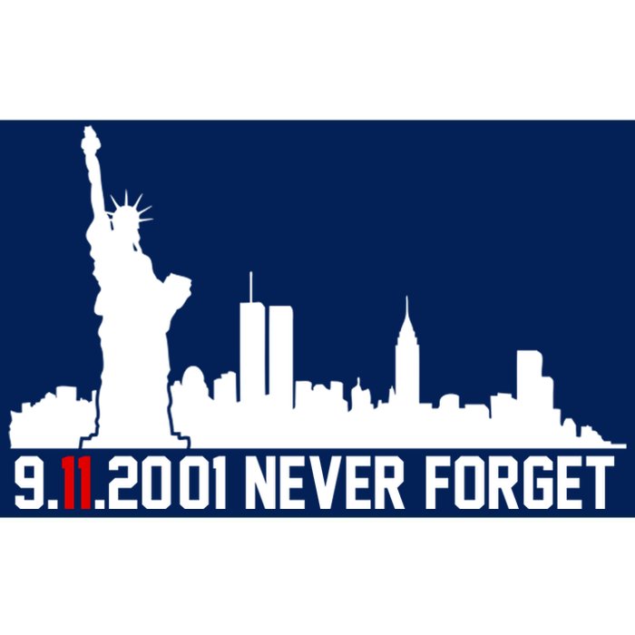 9-11-2001 Never Forget September 11th Bumper Sticker