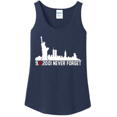 9-11-2001 Never Forget September 11th Ladies Essential Tank