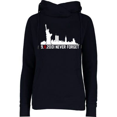 9-11-2001 Never Forget September 11th Womens Funnel Neck Pullover Hood