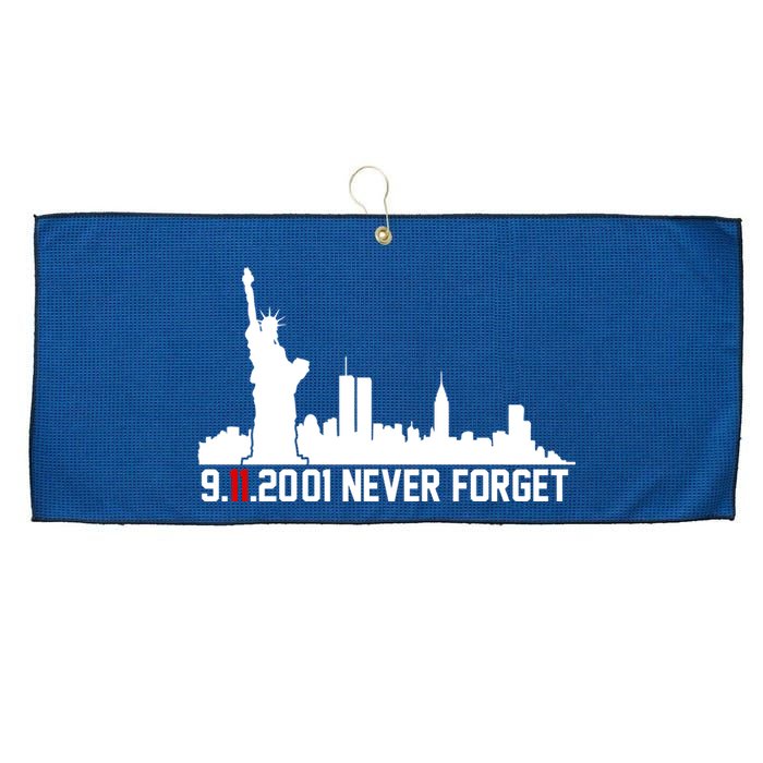 9-11-2001 Never Forget September 11th Large Microfiber Waffle Golf Towel