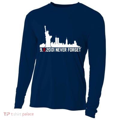 9-11-2001 Never Forget September 11th Cooling Performance Long Sleeve Crew