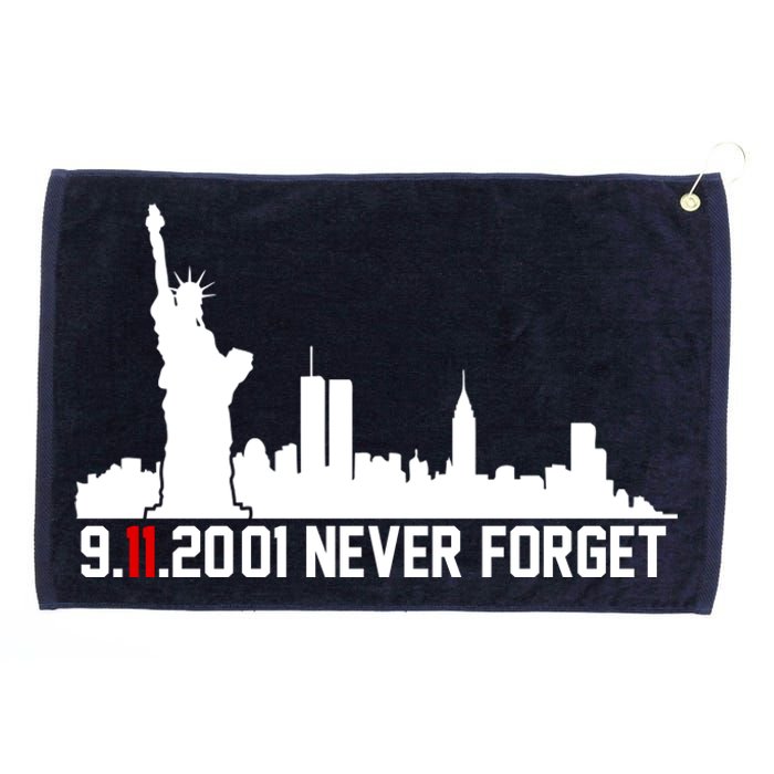 9-11-2001 Never Forget September 11th Grommeted Golf Towel