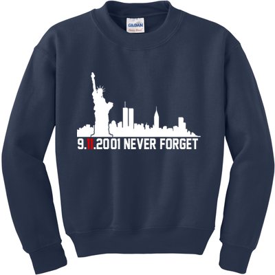 9-11-2001 Never Forget September 11th Kids Sweatshirt