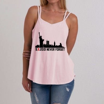 9-11-2001 Never Forget September 11th Women's Strappy Tank