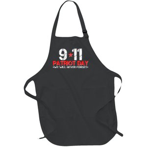 9-11 Patriot Day We Will Never Forget Full-Length Apron With Pockets