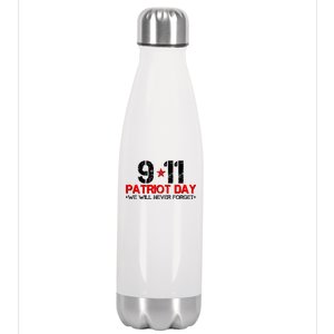 9-11 Patriot Day We Will Never Forget Stainless Steel Insulated Water Bottle