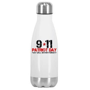 9-11 Patriot Day We Will Never Forget Stainless Steel Insulated Water Bottle