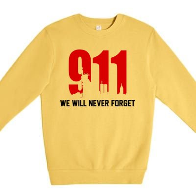 9-11 We Will Never Forget Premium Crewneck Sweatshirt