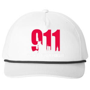 9-11 We Will Never Forget Snapback Five-Panel Rope Hat