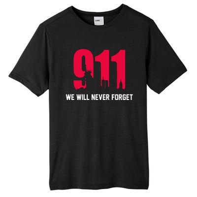 9-11 We Will Never Forget Tall Fusion ChromaSoft Performance T-Shirt