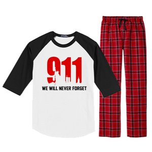 9-11 We Will Never Forget Raglan Sleeve Pajama Set