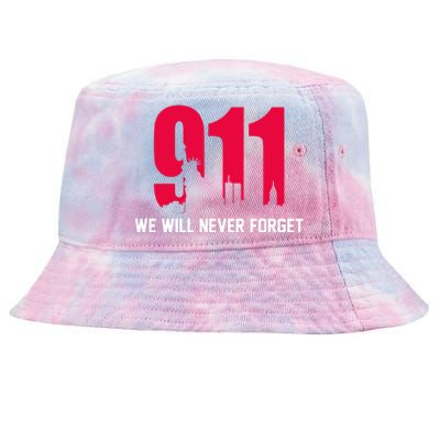 9-11 We Will Never Forget Tie-Dyed Bucket Hat