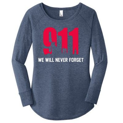 9-11 We Will Never Forget Women's Perfect Tri Tunic Long Sleeve Shirt