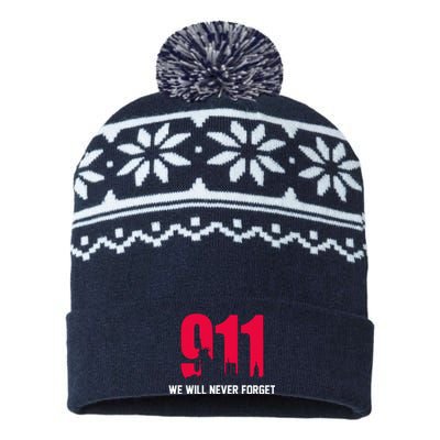 9-11 We Will Never Forget USA-Made Snowflake Beanie