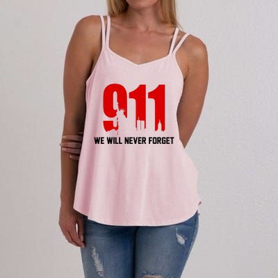 9-11 We Will Never Forget Women's Strappy Tank