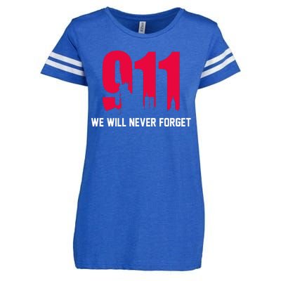 9-11 We Will Never Forget Enza Ladies Jersey Football T-Shirt