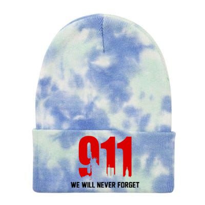 9-11 We Will Never Forget Tie Dye 12in Knit Beanie