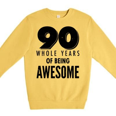 90 Whole Years of Being Awesome Birthday Premium Crewneck Sweatshirt