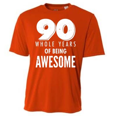 90 Whole Years of Being Awesome Birthday Cooling Performance Crew T-Shirt