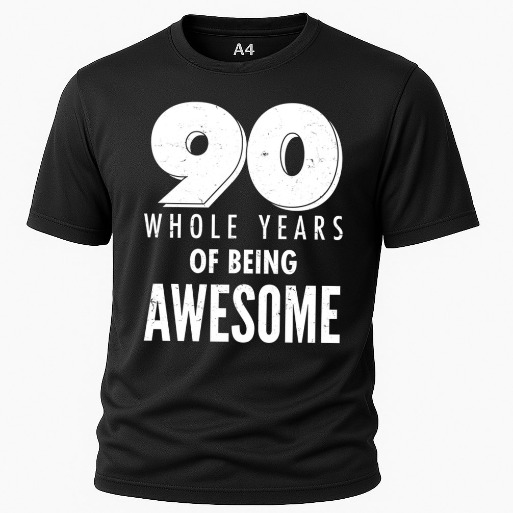 90 Whole Years of Being Awesome Birthday Cooling Performance Crew T-Shirt
