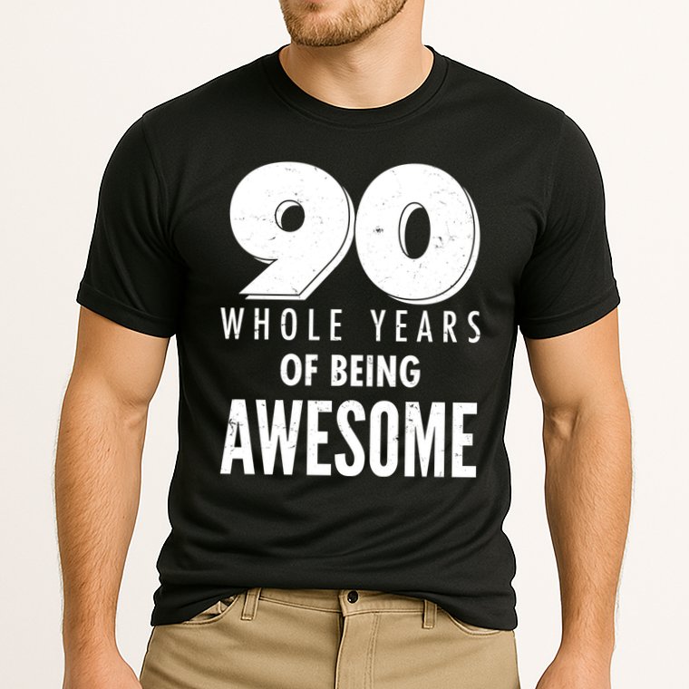 90 Whole Years of Being Awesome Birthday Cooling Performance Crew T-Shirt