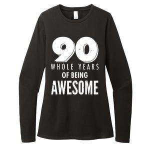 90 Whole Years of Being Awesome Birthday Womens CVC Long Sleeve Shirt