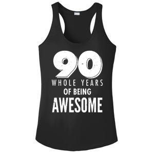 90 Whole Years of Being Awesome Birthday Ladies PosiCharge Competitor Racerback Tank