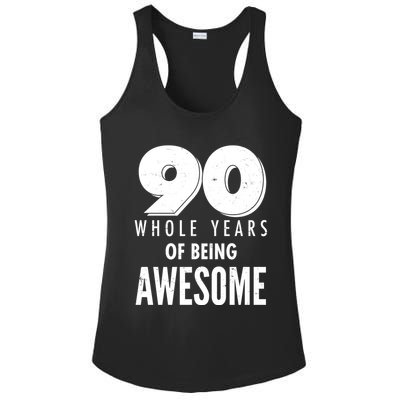 90 Whole Years of Being Awesome Birthday Ladies PosiCharge Competitor Racerback Tank