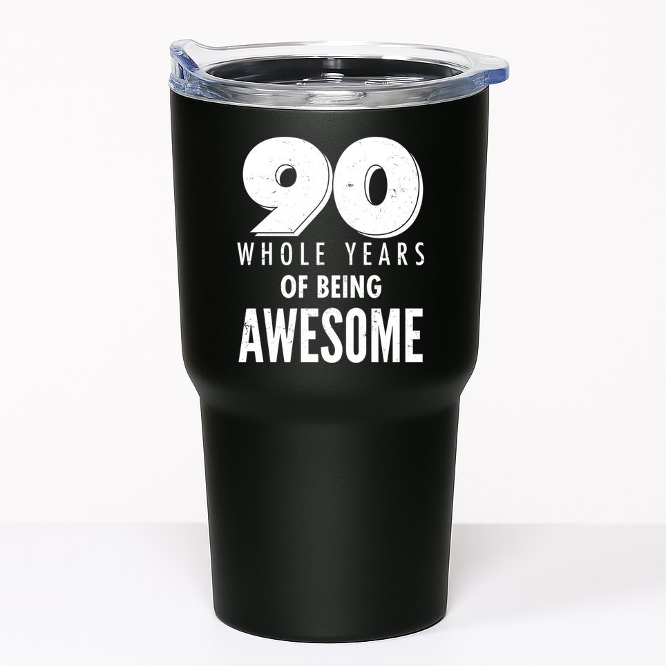 90 Whole Years of Being Awesome Birthday Tumbler
