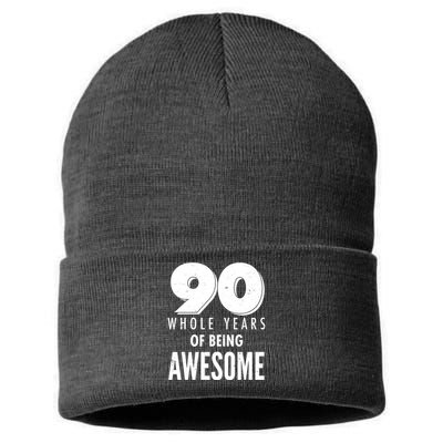 90 Whole Years of Being Awesome Birthday Sustainable Knit Beanie