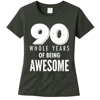 90 Whole Years of Being Awesome Birthday Womens T-Shirt
