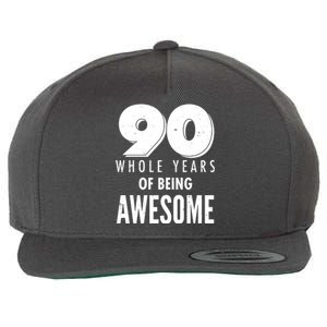 90 Whole Years of Being Awesome Birthday Wool Snapback Cap