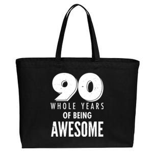 90 Whole Years of Being Awesome Birthday Cotton Canvas Jumbo Tote