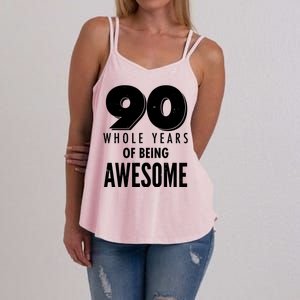 90 Whole Years of Being Awesome Birthday Women's Strappy Tank