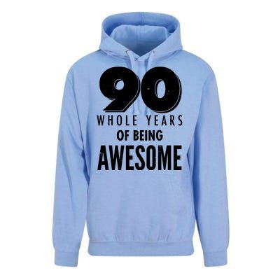 90 Whole Years of Being Awesome Birthday Unisex Surf Hoodie